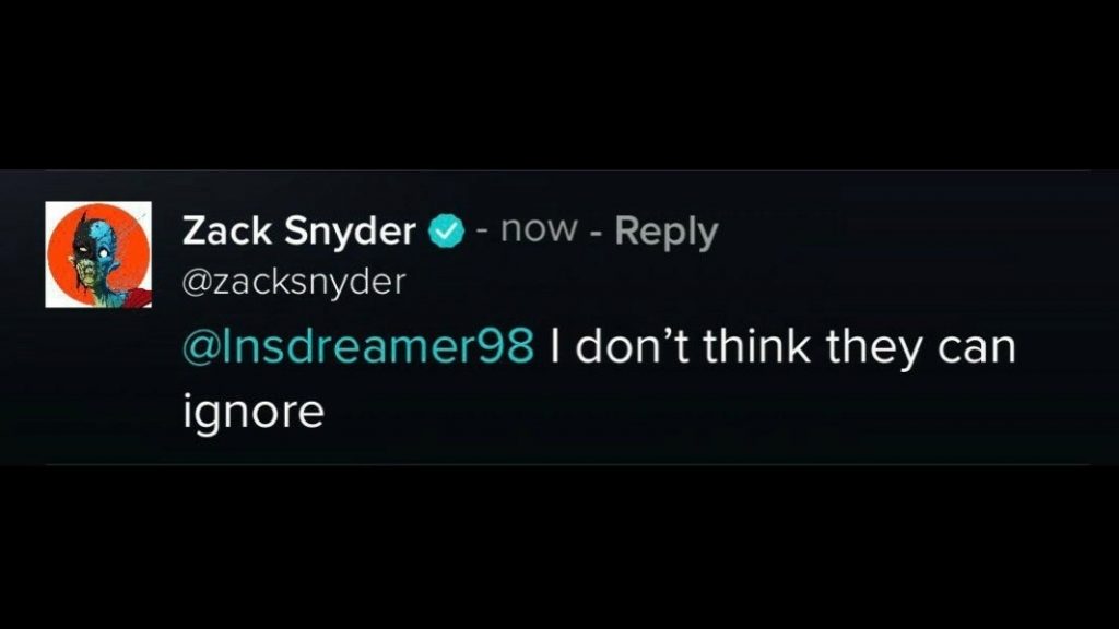 zack snyder hashtag #restorethesnyderverse