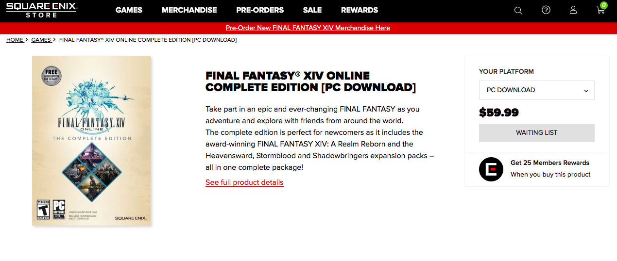 final fantasy xiv sold out
