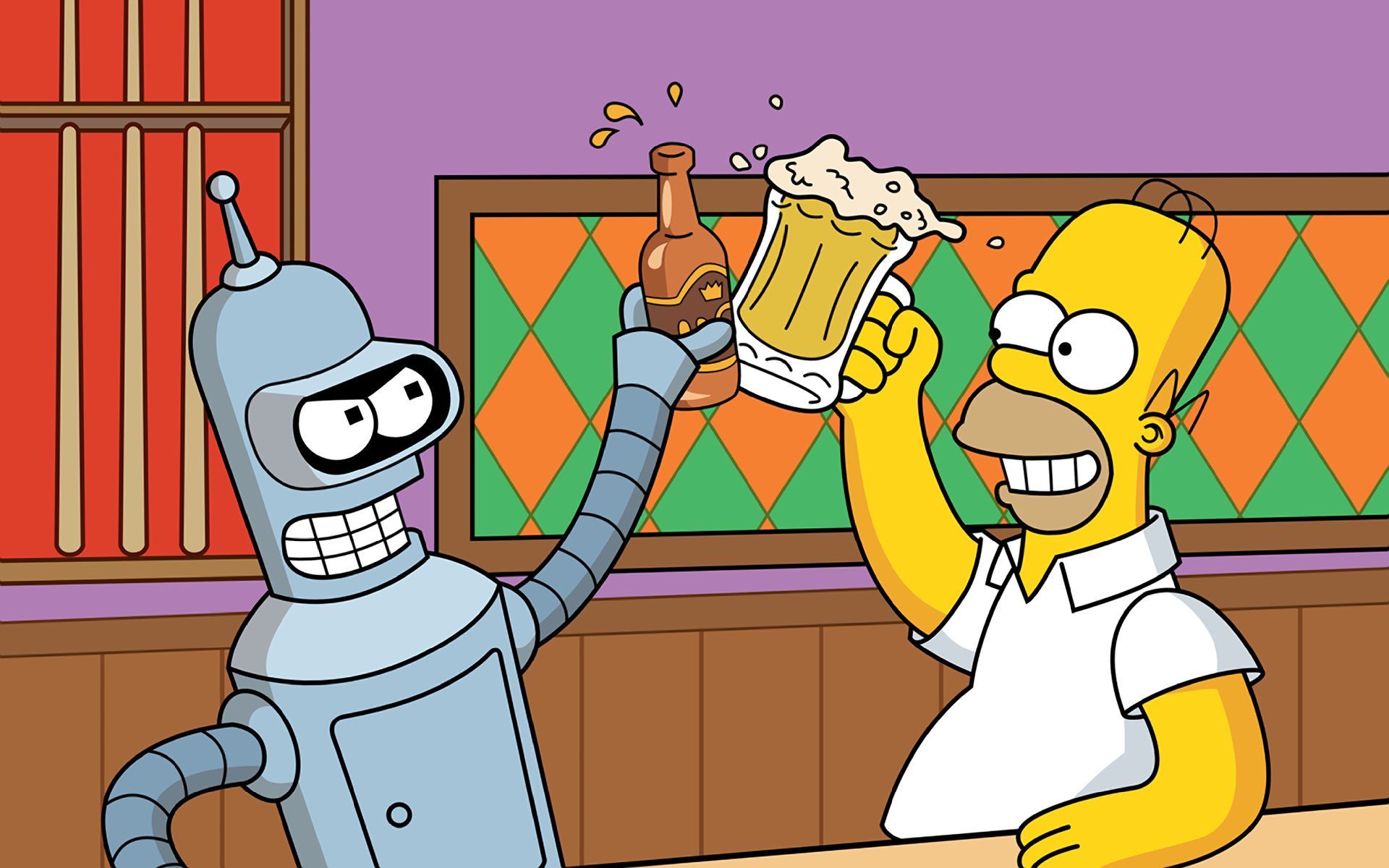 Futurama Homer e Bender