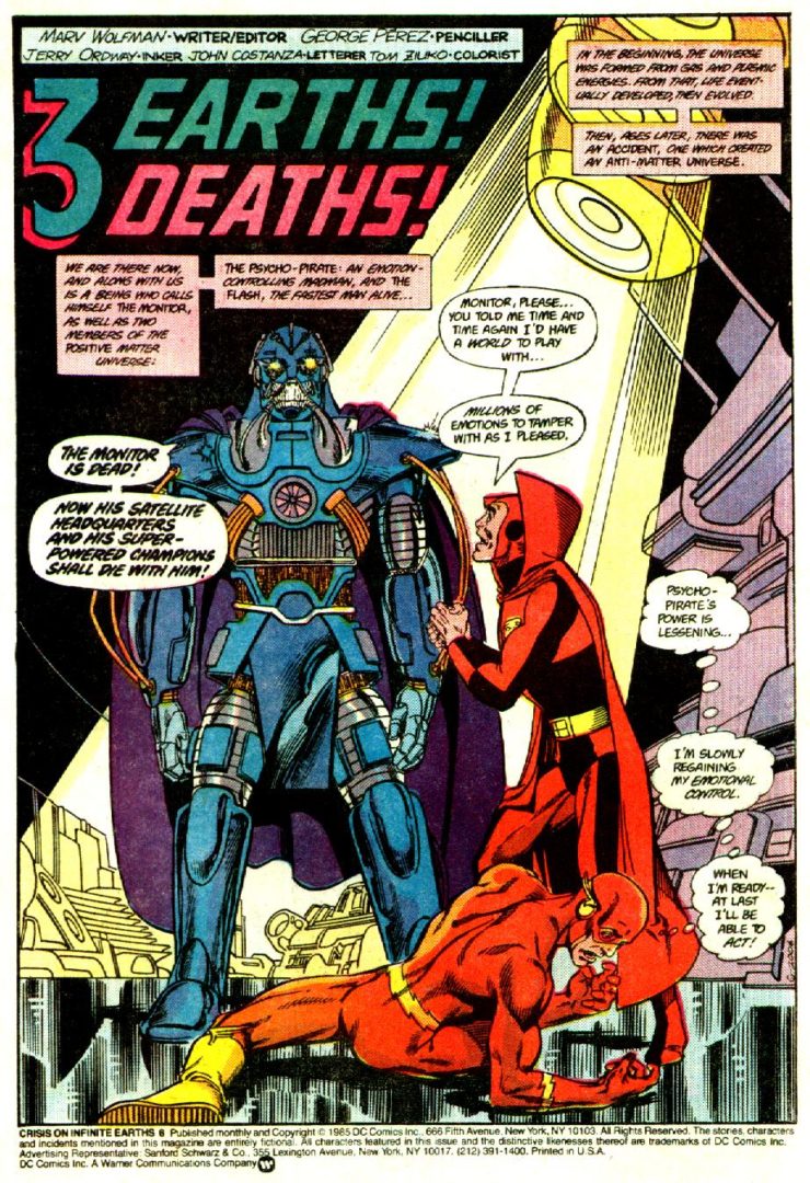 crisi terre infinite fumetto