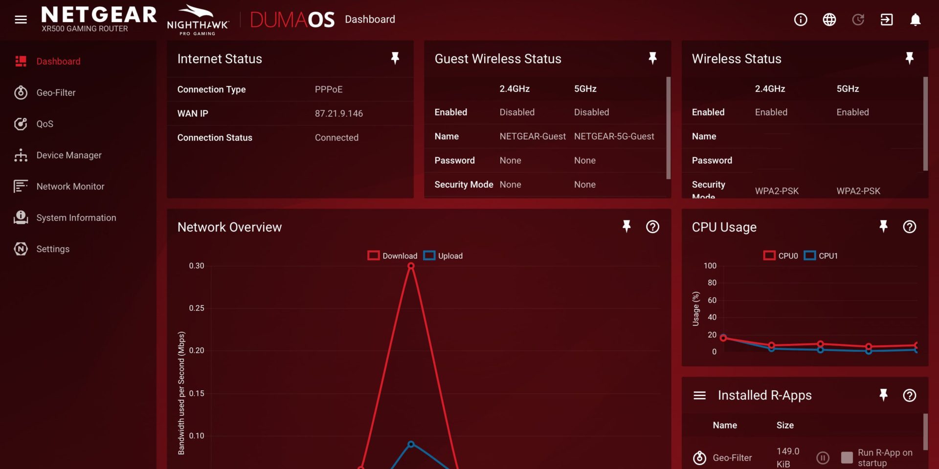 nighthawk pro gaming xr 500 router